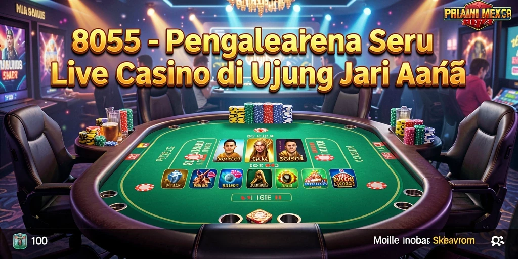 Tampilan gameplay Live Casino yang mendebarkan di aplikasi 8055.