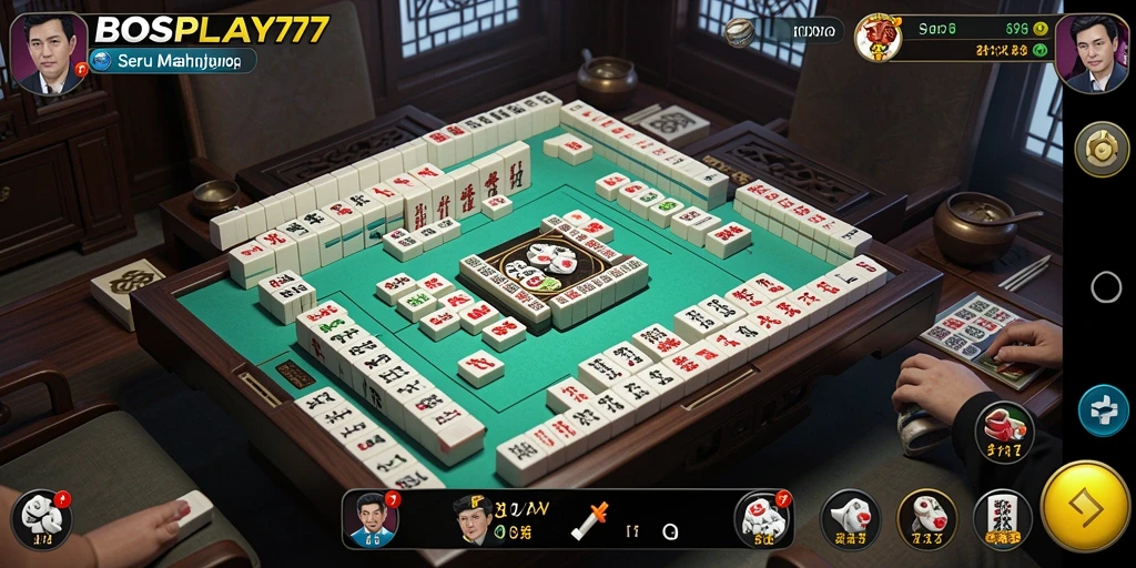 Tampilan gameplay Mahjong yang mengasyikkan di BOSPLAY77.