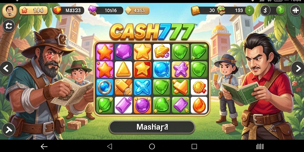 Tampilan menakjubkan dari gameplay CASH777 pada Match-3.