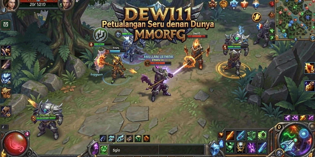 Gameplay DEWI11 yang epik menunjukkan pertempuran seru dalam dunia fantasi.