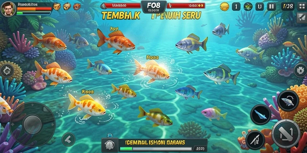 Gameplay seru FO8 dengan grafis ikan yang menawan.