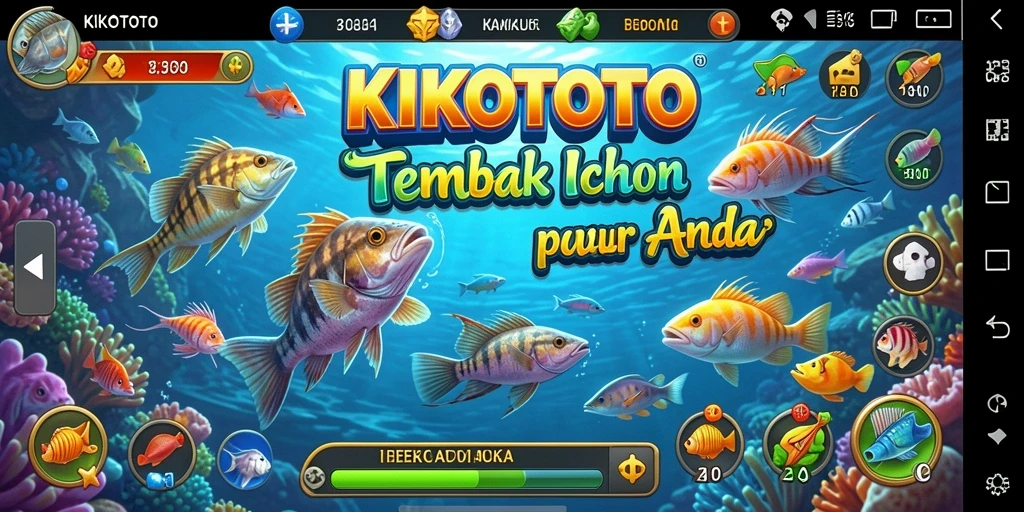 Screenshot gameplay KIKOTOTO menampilkan aksi seru tembak ikan.