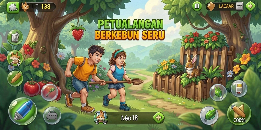 Gameplay menarik dalam LANCAR138 dengan aktivitas berkebun yang seru.