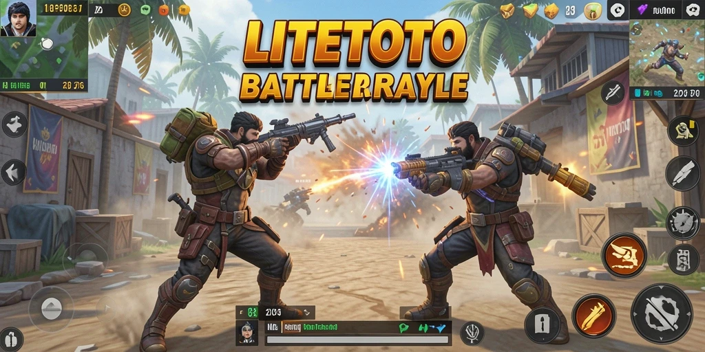 Tangkapan layar menampilkan gameplay seru LITETOTO dalam mode Battle Royale.