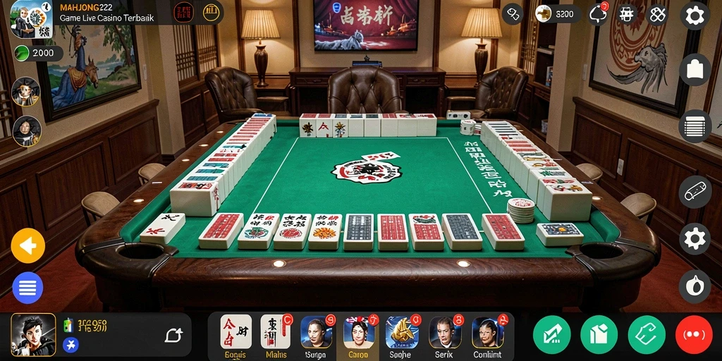 Tampilan screenshot gameplay Live Casino MAHJONG222 yang menarik.