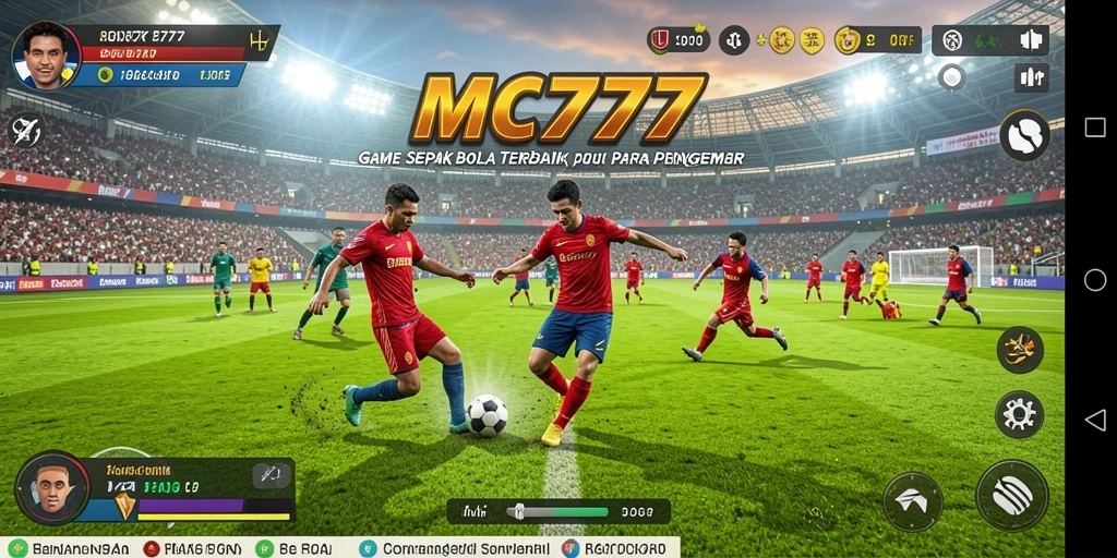 Tampilan gameplay menarik dari MC777 dengan aksi sepak bola yang mengasyikkan.