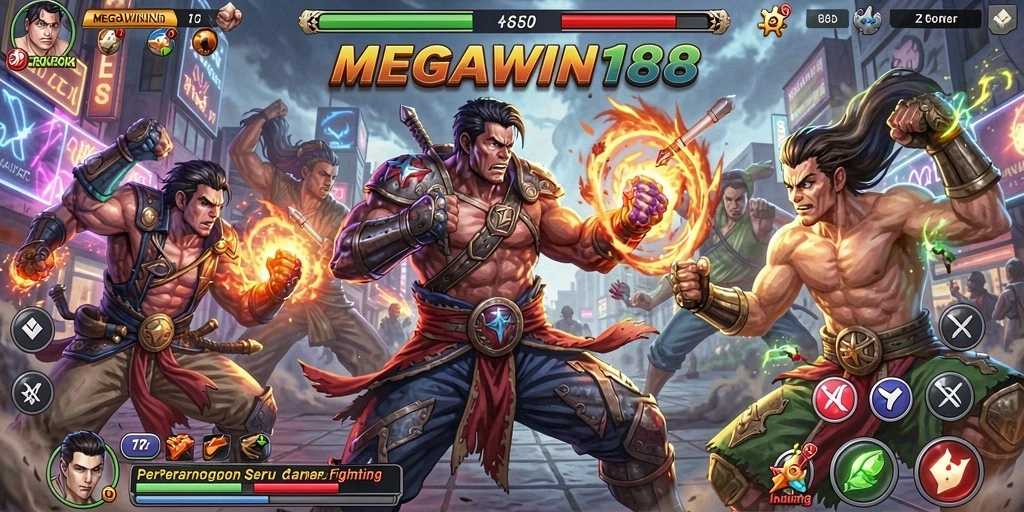 Tampilan gameplay seru dengan pertarungan dinamis di MEGAWIN188.