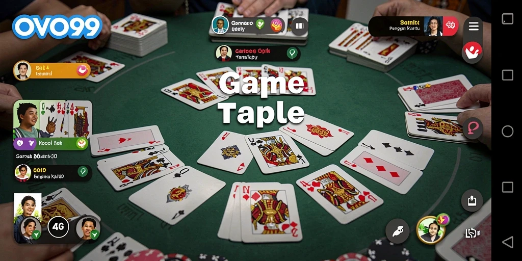 Tampilan menarik dari gameplay Gaple di OVO99.