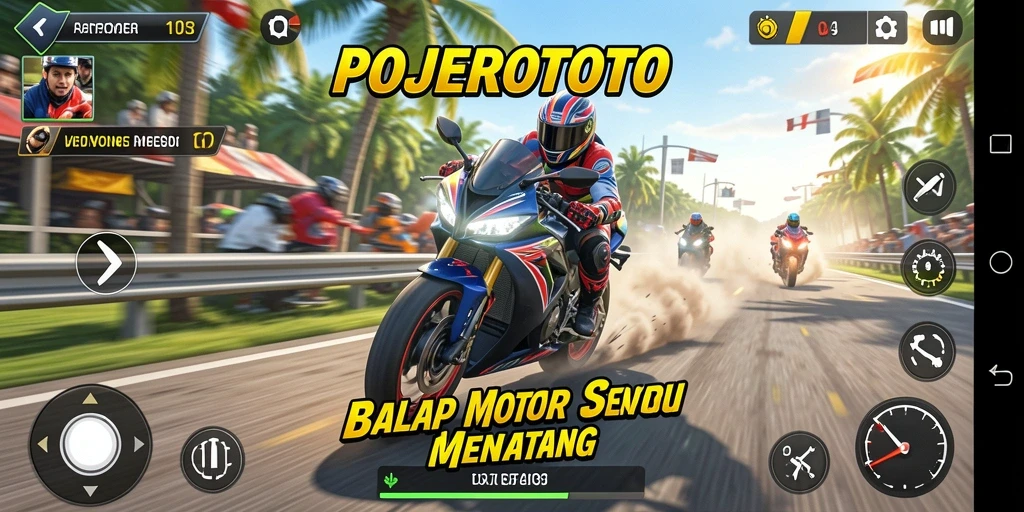 Gameplay menarik dalam balapan motor di POJEROTOTO.