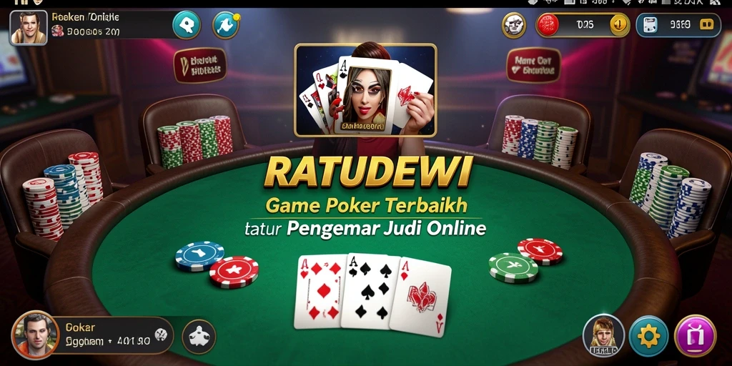Tampilan gameplay menarik dari RATUDEWI yang memikat para pemain Poker.