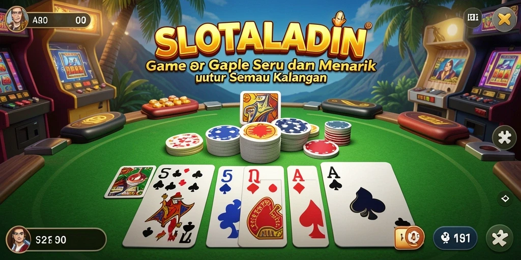 Tampilan gameplay seru dari SLOTALADIN dalam permainan Gaple.