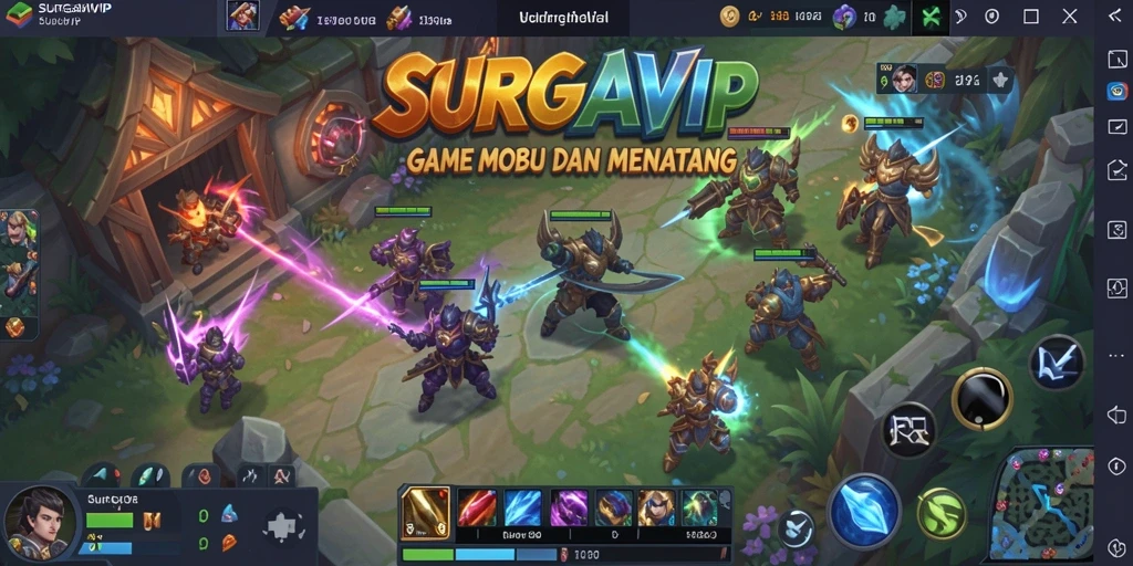Gameplay seru dan menegangkan dari SURGAVIP di arena pertempuran.