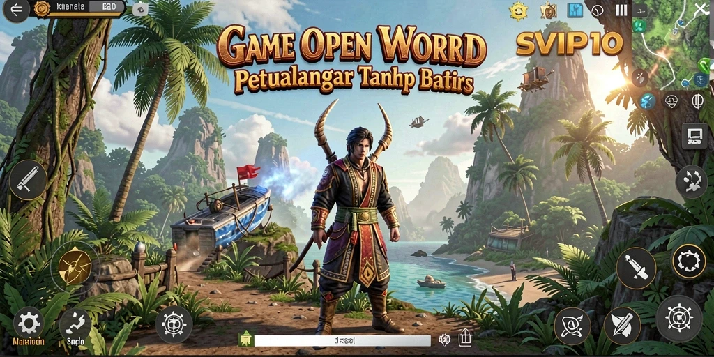 Tampilan gameplay SVIP10 menampilkan dunia terbuka yang menakjubkan.