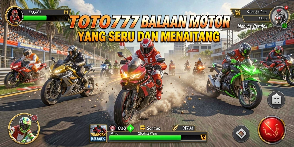 Gameplay mendebarkan dari TOTO777 dengan balapan motor yang seru.